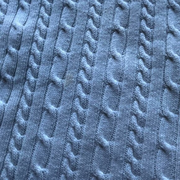 White Pendleton Cable Knit Blouse, Women's Medium Cotton Knit Top - Picture 7 of 7